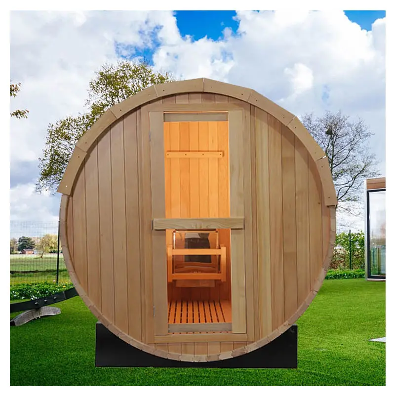 Canada Clear Cedar Glass Barrel Sauna With Woodstove — image 5