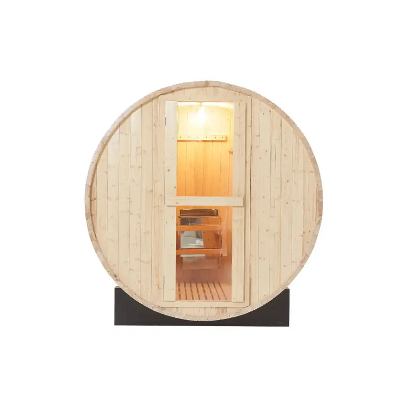 Smartmak Outdoor Barrel Sauna House Hemlock Red Cedar Traditional Steam Sauna Outdoor — image 7