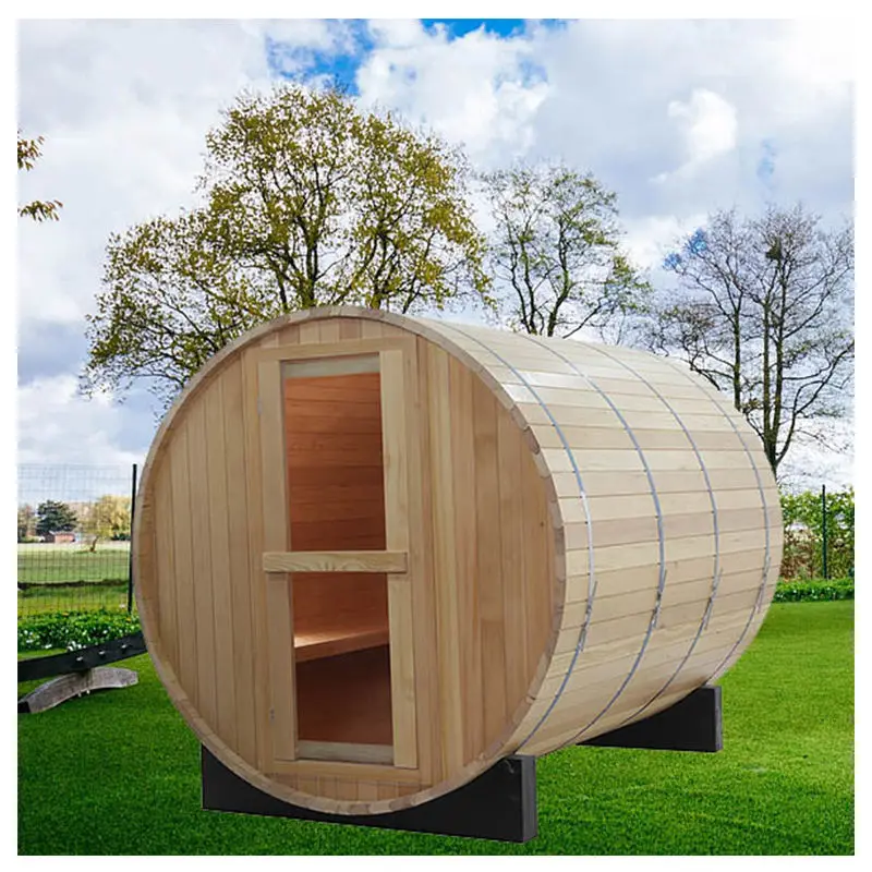 Canada Clear Cedar Glass Barrel Sauna With Woodstove — image 6