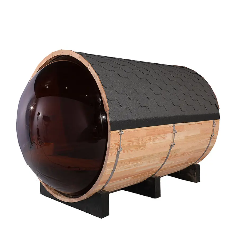 Outdoor Canadian Red Cedar Barrel Sauna Spa Sauna Wood Burning Suna — image 5