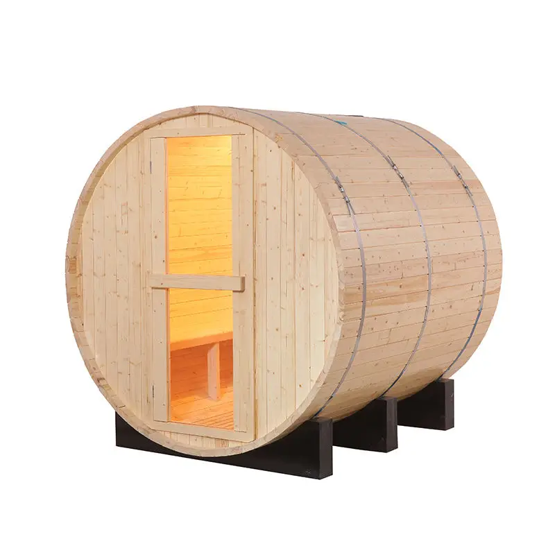 Smartmak Factory Direct Steam Barrel Traditional Sauna Pine Wood Fired Garden Sauna — view 5