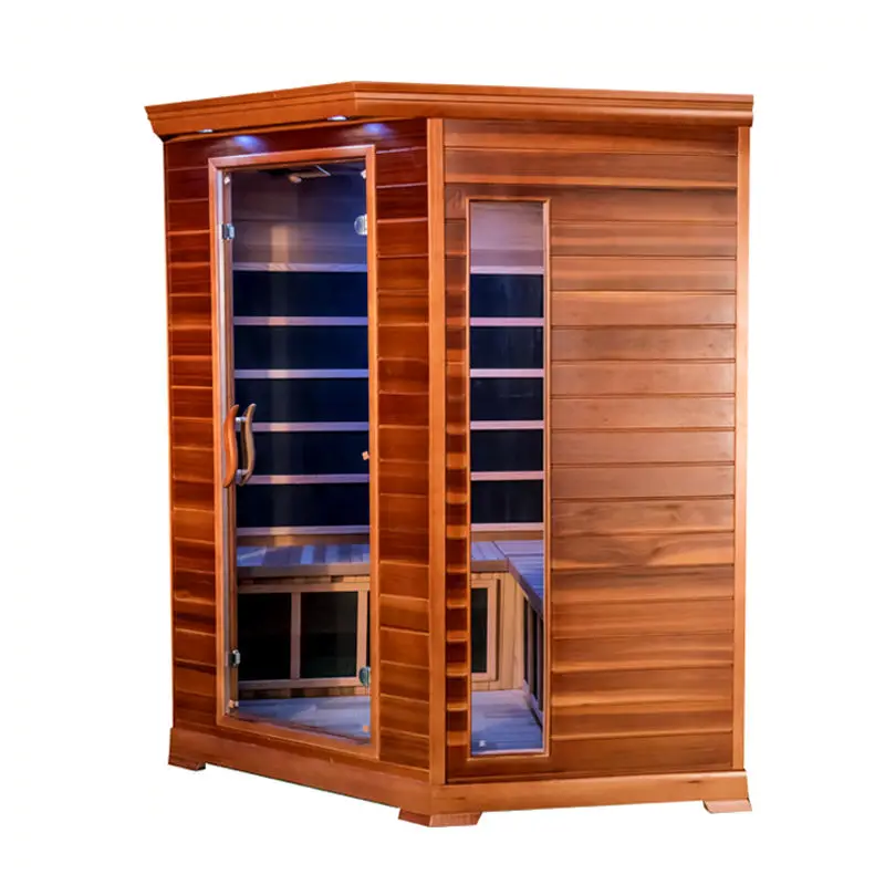 Luxury Large Hemlock Wood Indoor Carbon Panel 4 Person Far Infrared Sauna Room — image 4