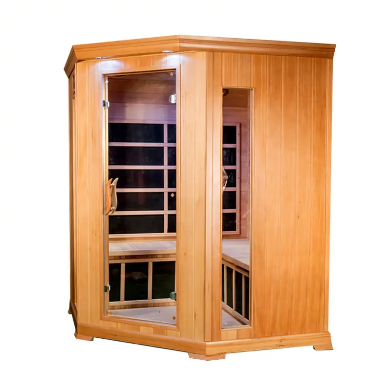Luxury Large Hemlock Wood Indoor Carbon Panel 4 Person Far Infrared Sauna Room — image 7