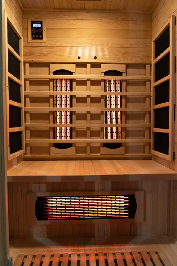 Low Cost 2 Person Small Home Sauna Room Solid Wood Indoor Infrared Sauna — image 5