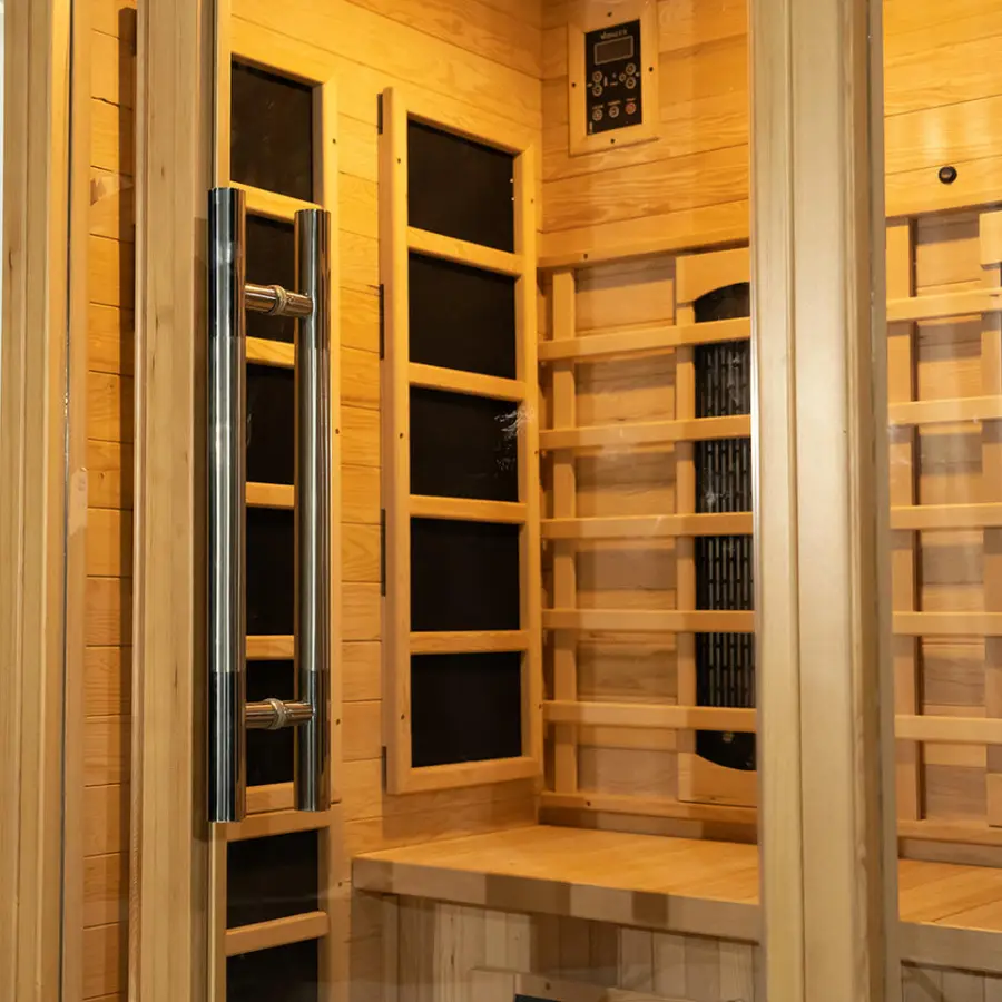 Low Cost 2 Person Small Home Sauna Room Solid Wood Indoor Infrared Sauna — image 7