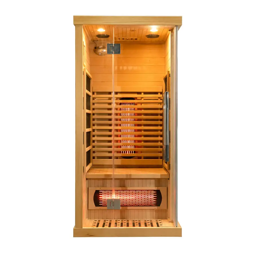 Full Spectrum and Carbon Heaters Indoor Wooden Small Infrared Sauna for 1 Person — view 1