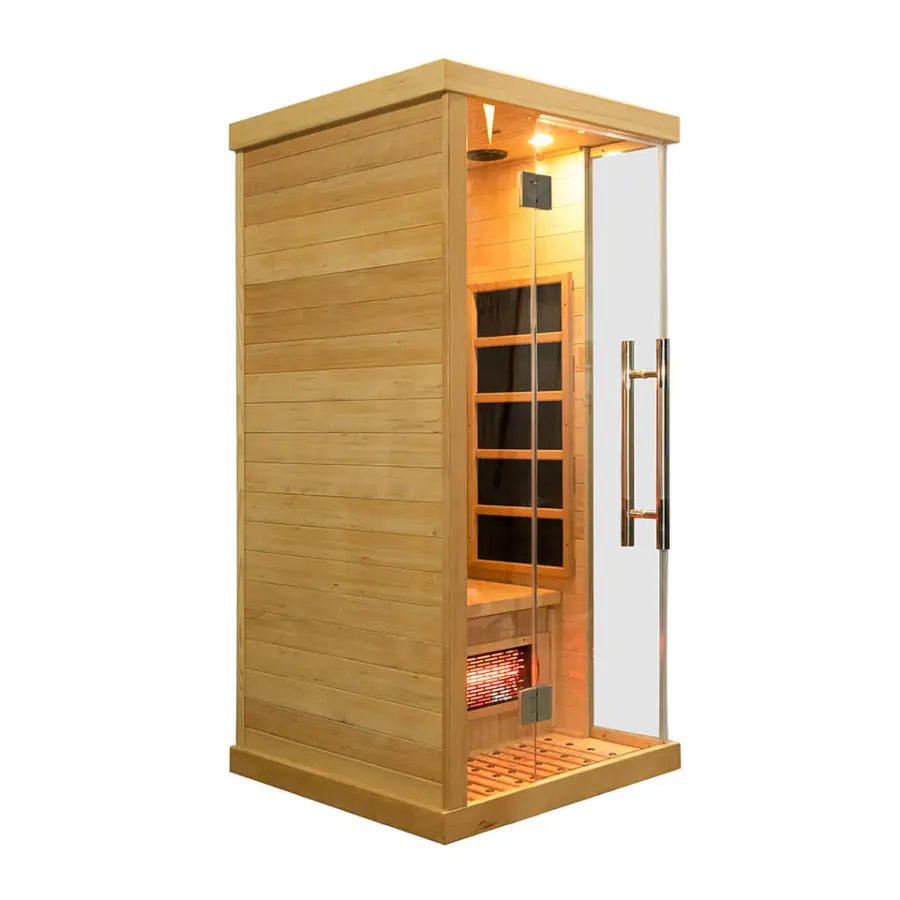 Full Spectrum and Carbon Heaters Indoor Wooden Small Infrared Sauna for 1 Person — image 3