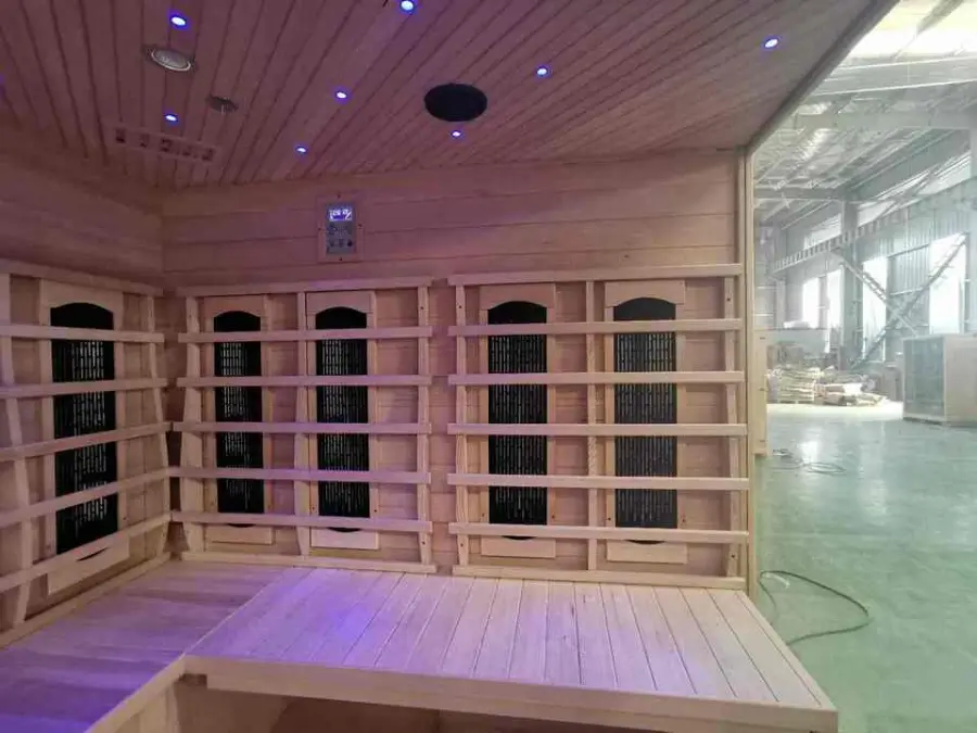 Hot Sale 4-6 Persons Wooden Indoor Corner Sauna Steam and Infrared Combined Sauna — view 5