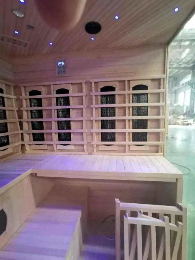 Traditional Large Size Indoor Combined Sauna 4-6 People Red Cedar Wood Steam Infrared Sauna — image 5