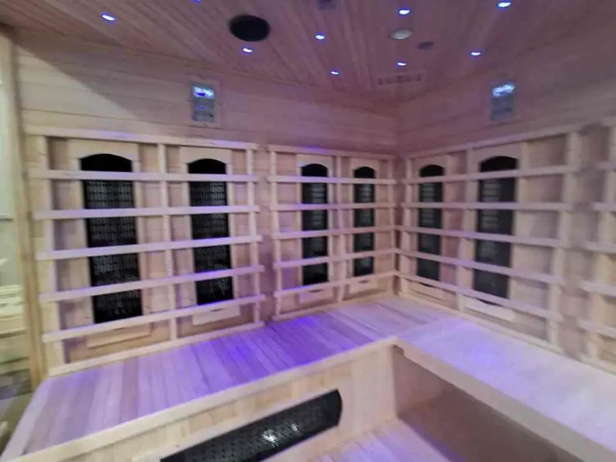 Traditional Large Size Indoor Combined Sauna 4-6 People Red Cedar Wood Steam Infrared Sauna — image 6