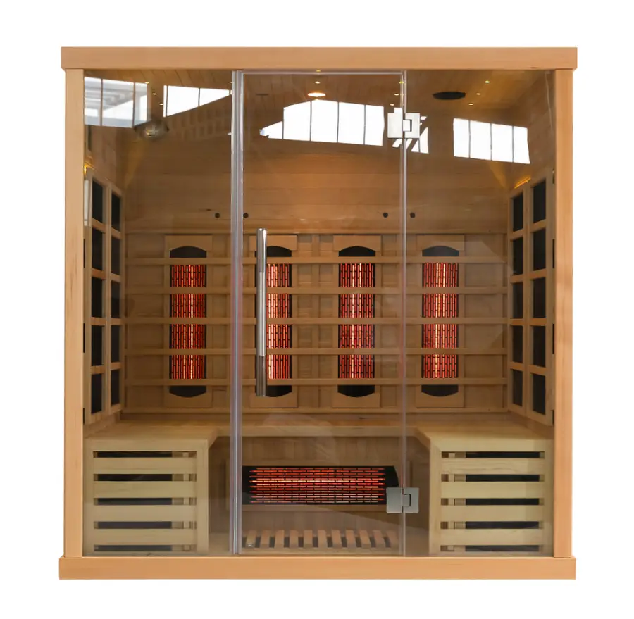 4 Person Infrared Sauna Home Use Solid Wood Indoor Dry Sauna Room — image 4