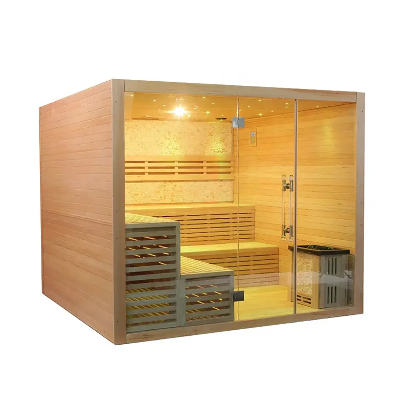 Finland Traditional Home Sauna with Stove and Stone — view 1