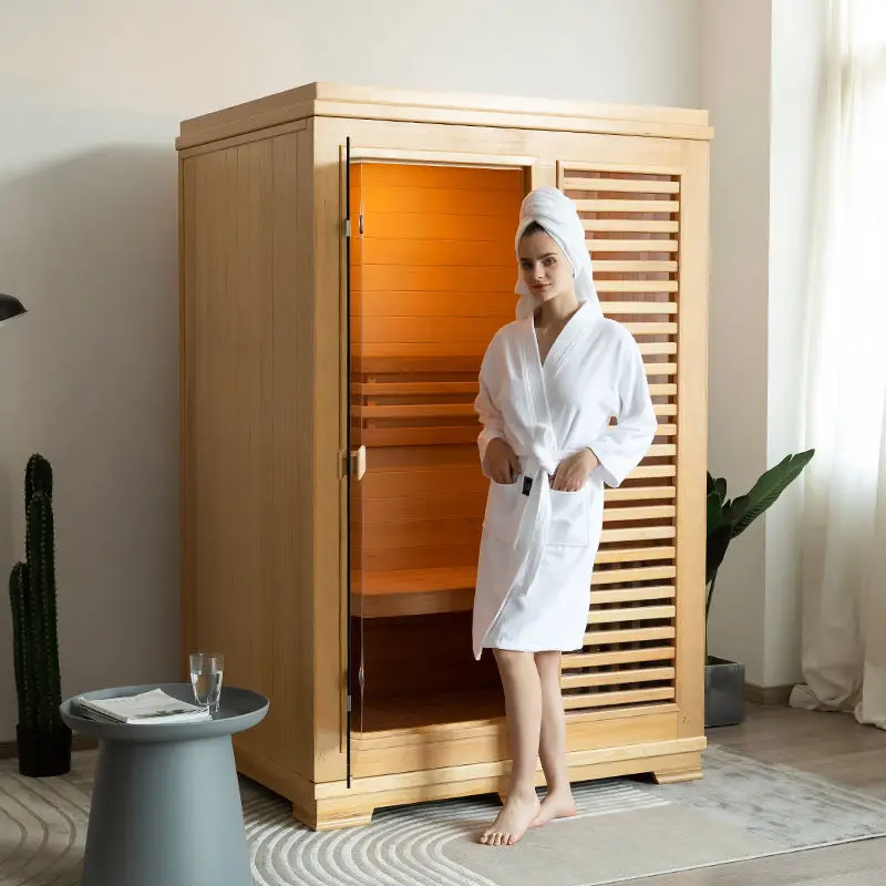 2 People Household Sauna Luxury Home Traditional Sauna Room Wood Steam Sauna Bath Cabin — image 3