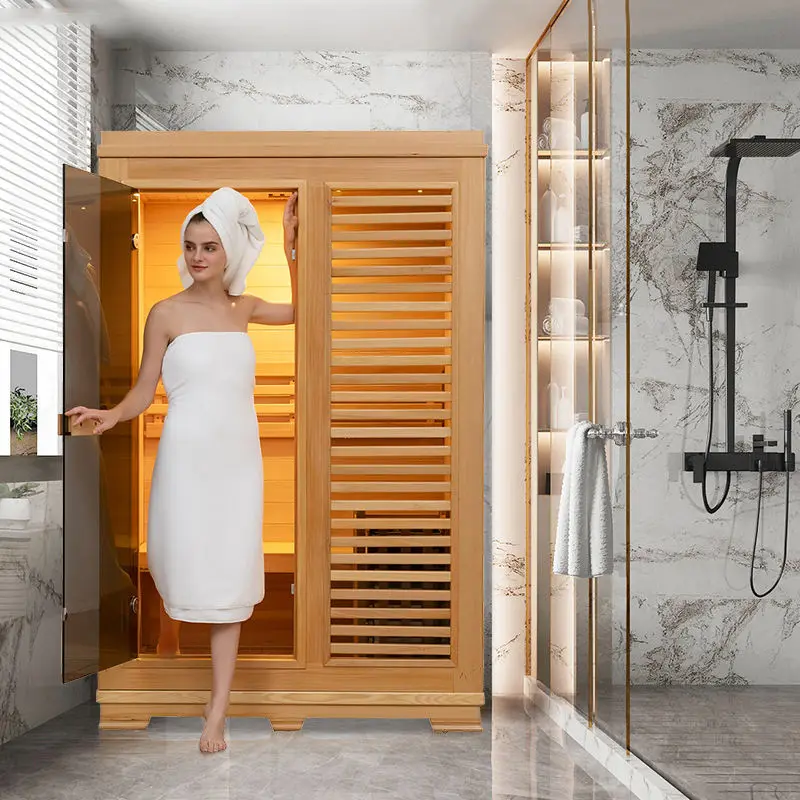 2 People Household Sauna Luxury Home Traditional Sauna Room Wood Steam Sauna Bath Cabin — image 5