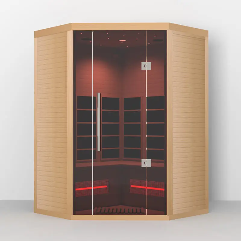 Combination Ceramic and Carbon Heater Infrared Sauna Indoor Wooden Infra Sauna Room — view 1