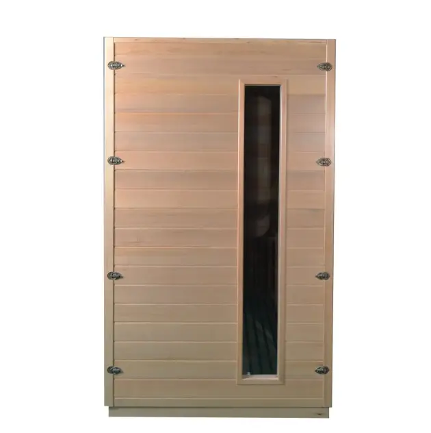 Indoor Traditional Steam Sauna Room 4 Person Hemlock Wooden Sauna House — view 3