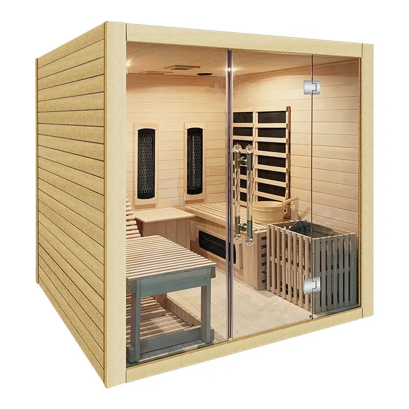 Lowest Prices Indoor 2 Person Home Wood Dry Far Infrared Sauna Room — view 1