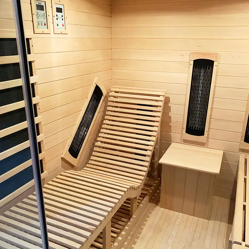 Lowest Prices Indoor 2 Person Home Wood Dry Far Infrared Sauna Room — image 6