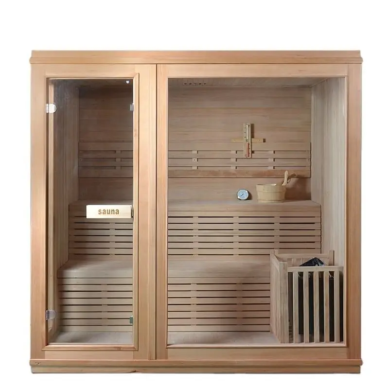 Home Bathroom Use Hemlock Poplar Wood Ozone Portable Infrared Traditional Sauna Steam Bath — image 5