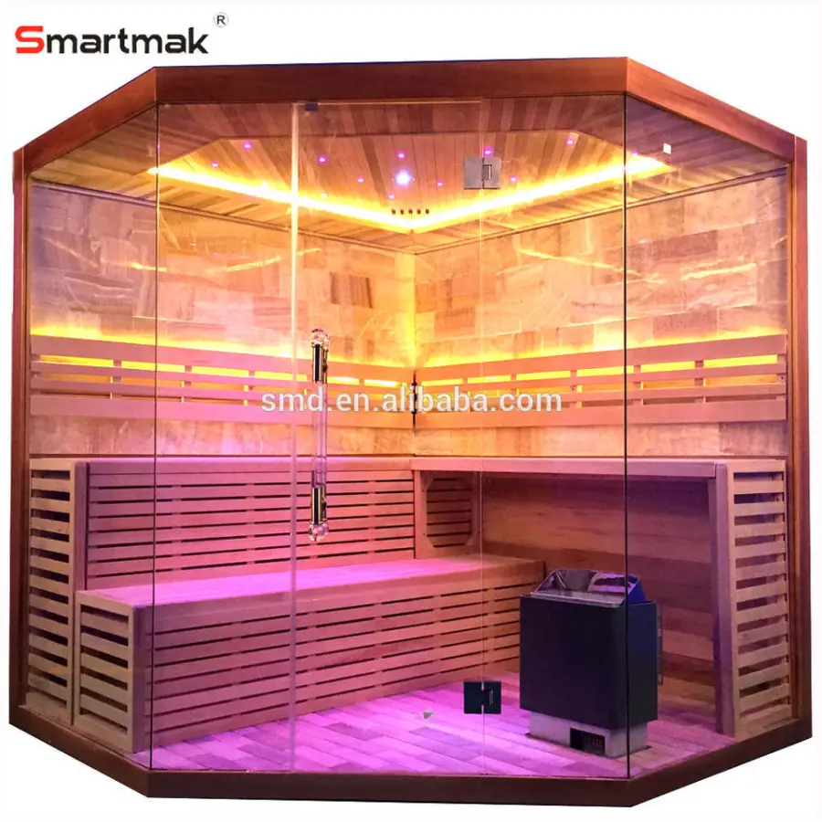 Wood Sauna House Prefabricated Hemlock Steam Sauna With Stove Heater — image 3