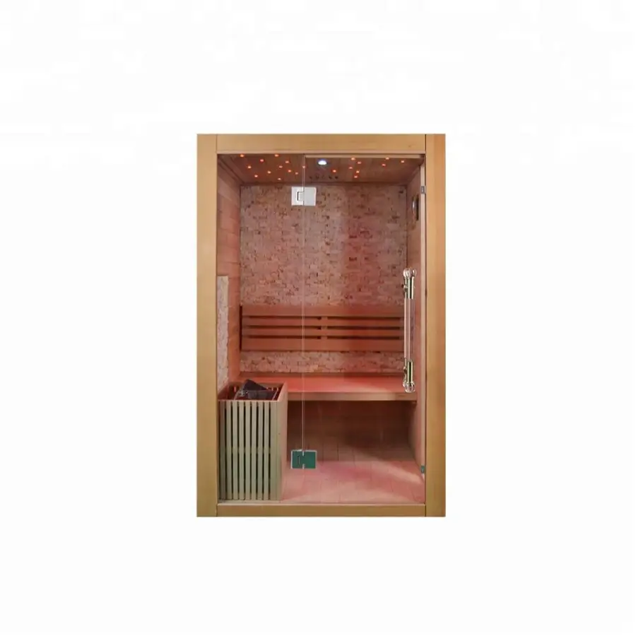 Popular Solid Wood 2 Person Size Home Finnish Cedar Dry Steam Sauna Kits — view 1