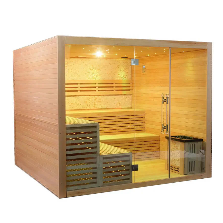 Large Capacity Home Indoor Traditional Steam Wooden Sauna Room for 8 Person — image 3