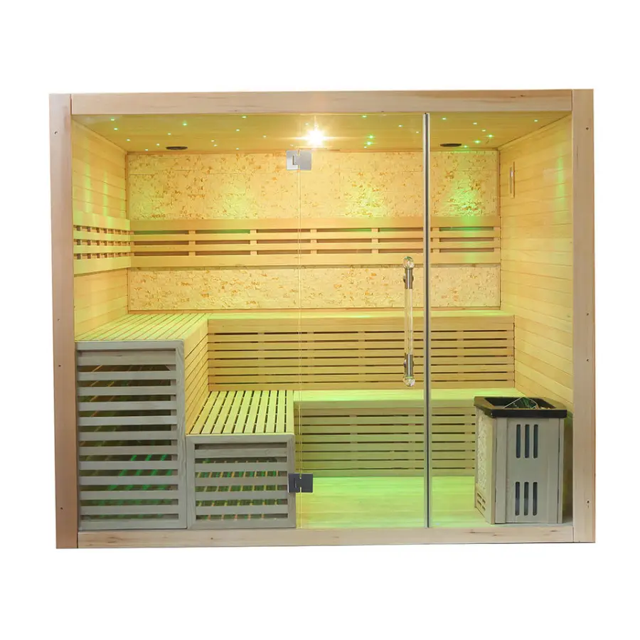 Large Capacity Home Indoor Traditional Steam Wooden Sauna Room for 8 Person — image 4