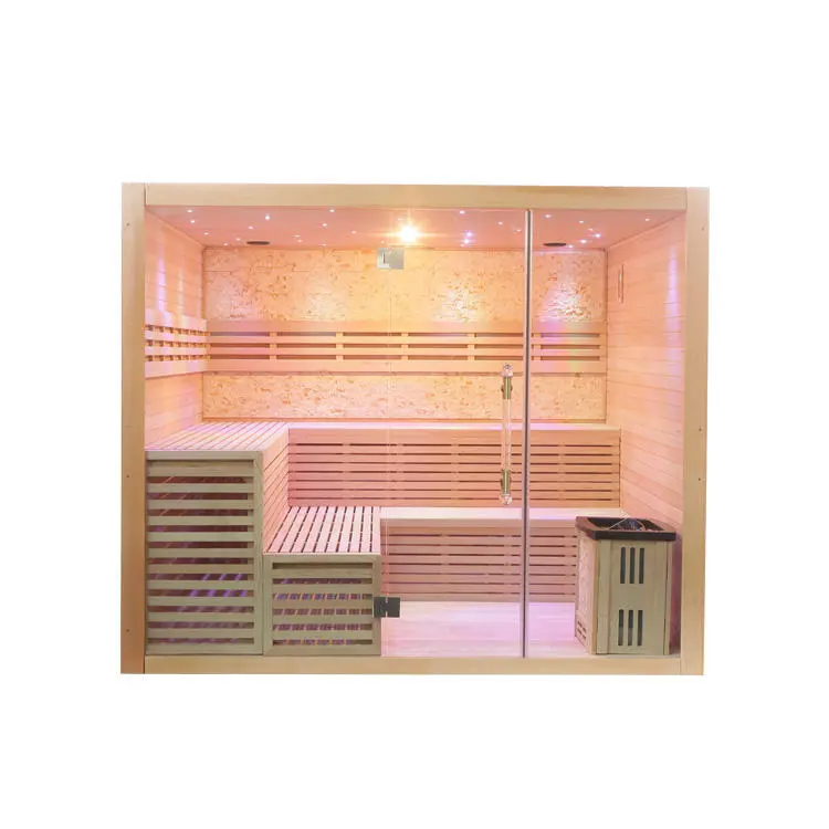 Large Capacity Home Indoor Traditional Steam Wooden Sauna Room for 8 Person — image 7