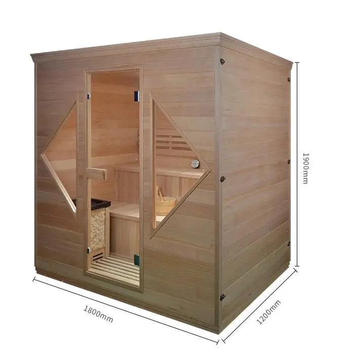 4 Person New Family Indoor Solid Wood Steam Room Sauna for Home — view 4