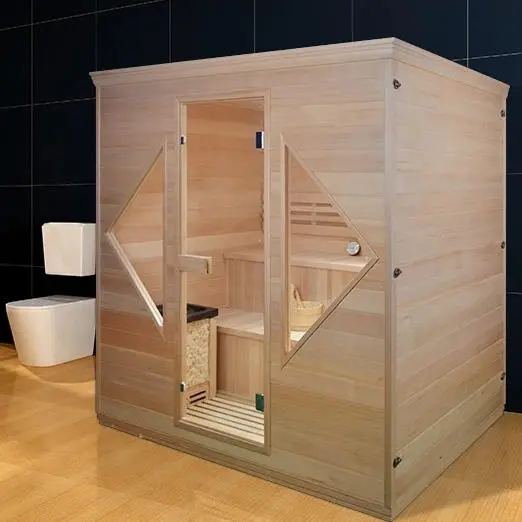 4 Person New Family Indoor Solid Wood Steam Room Sauna for Home — view 6