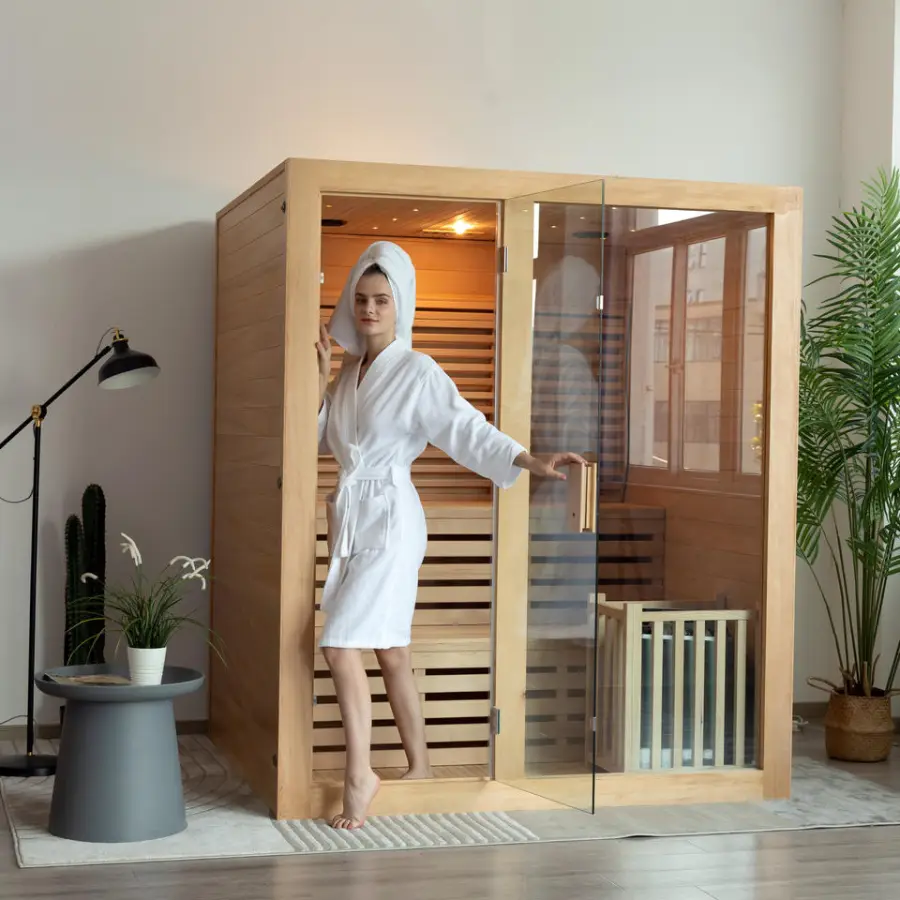 Double Layer Benches Traditional Steam Sauna Room — image 7