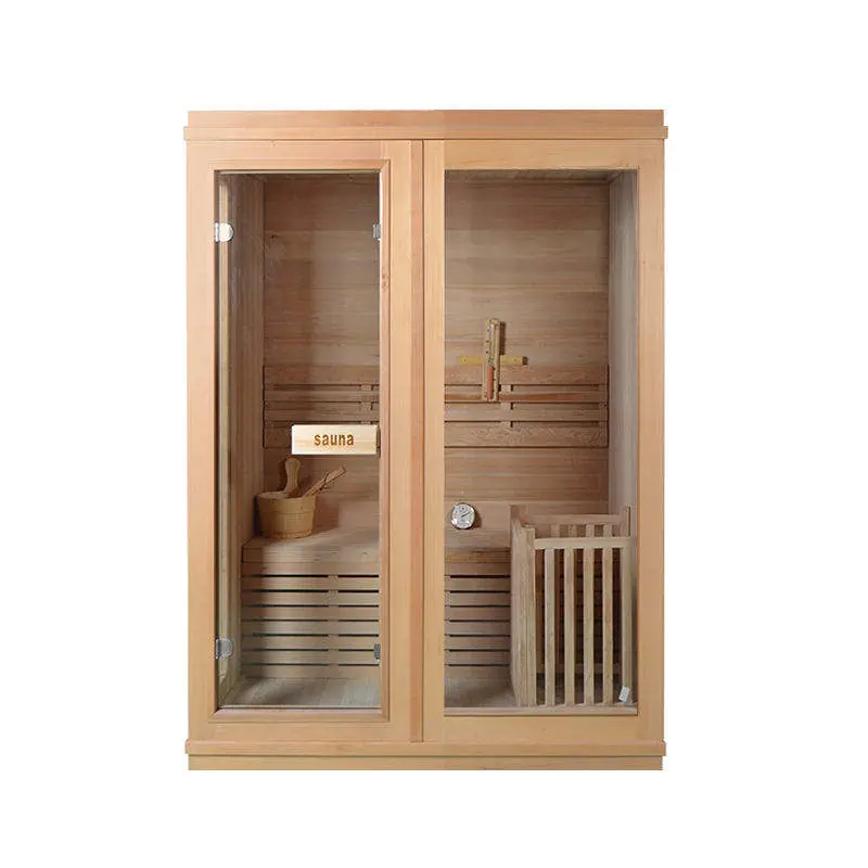 SMARTMAK Indoor Sauna Two Person Solid Wood Hemlock Red Cedar Sauna Steam Sauna — image 7