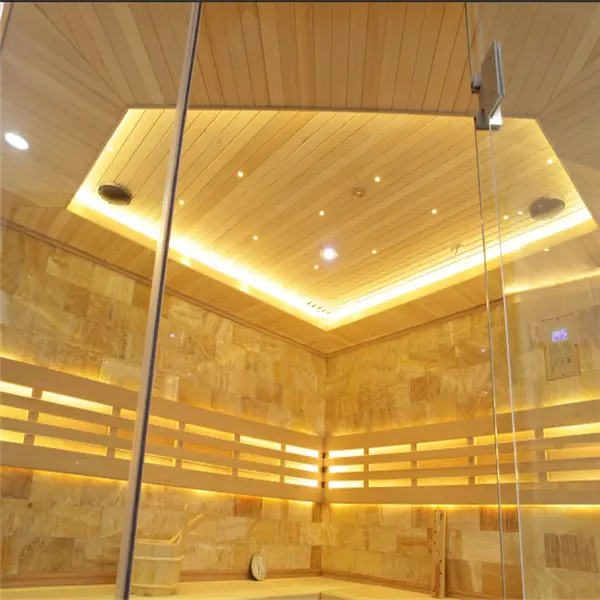 Smartmak Big Corner Larger Size Traditional Steam Sauna Room Commercial Indoor Sauna with Mosaic Stone for Decoration — view 6