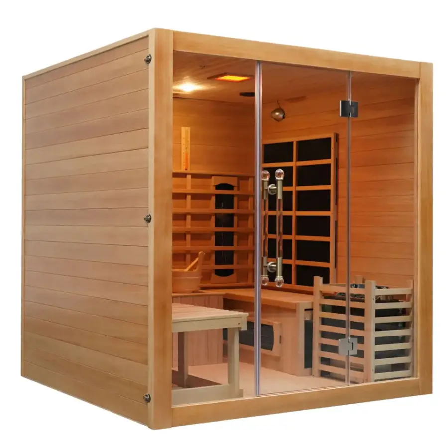 China Factory Traditional Combined Far Infrared and Steam Sauna Room Infrared Sauna — image 3