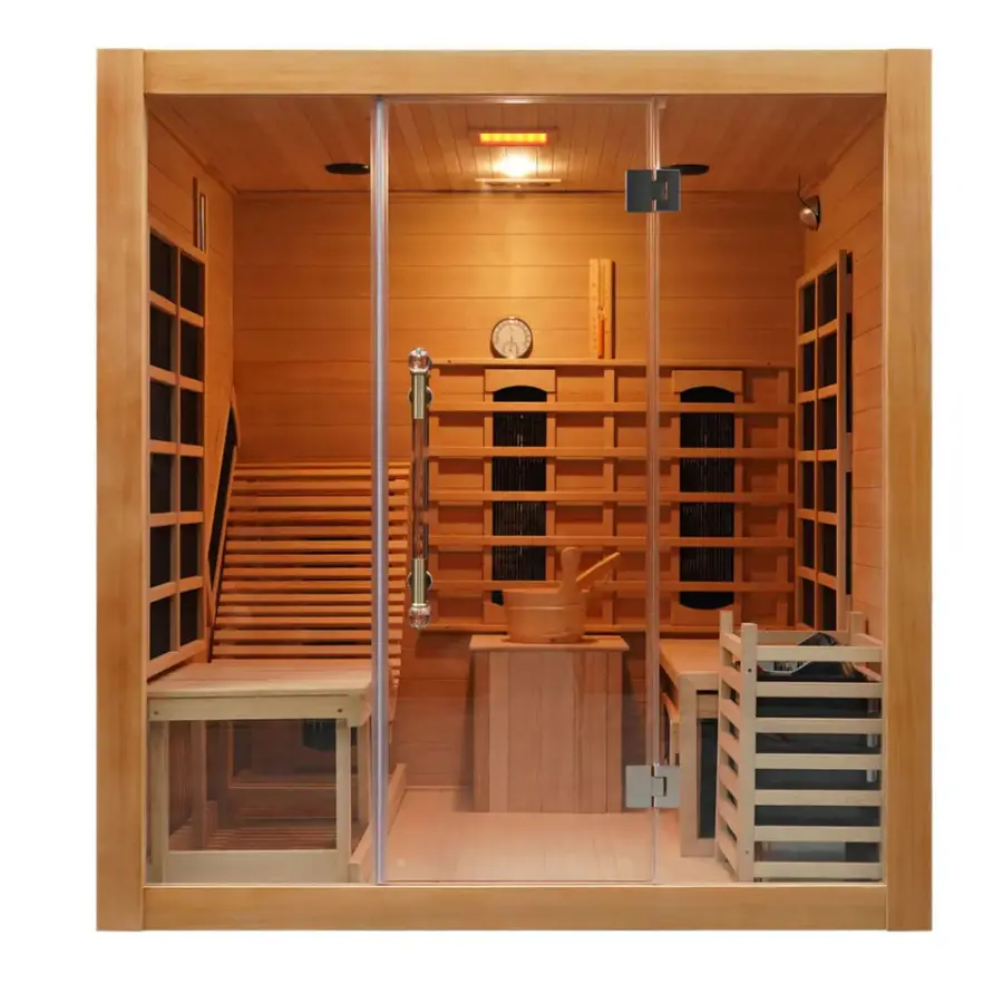 China Factory Traditional Combined Far Infrared and Steam Sauna Room Infrared Sauna — image 4