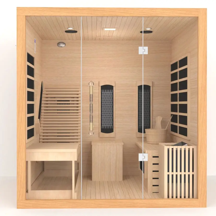 China Factory Traditional Combined Far Infrared and Steam Sauna Room Infrared Sauna — image 7