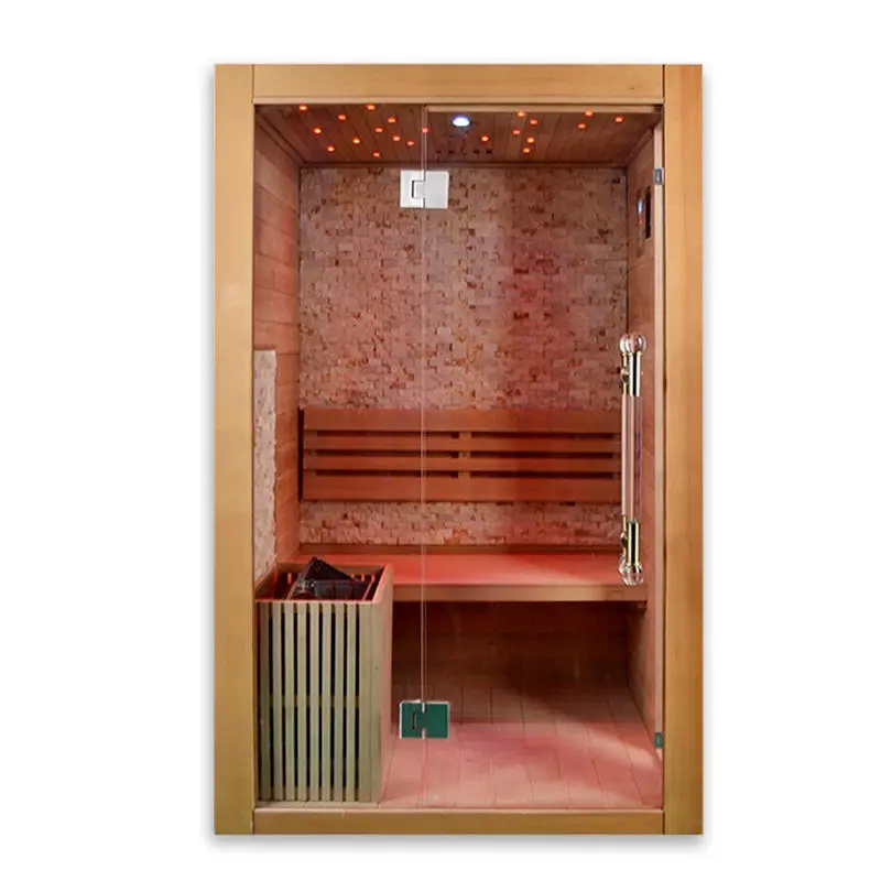 Indoor Hemlock/Red Cedar 4.5KW Harvia Stove 2 Person Size Traditional Steam Sauna Room — image 4