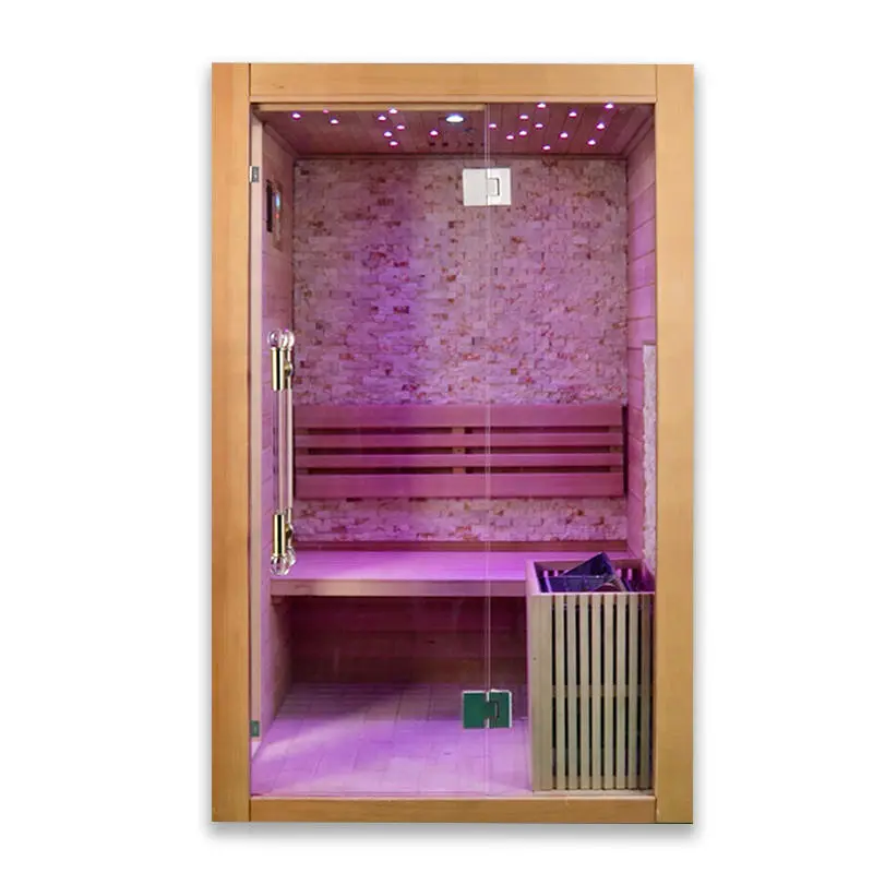 Indoor Hemlock/Red Cedar 4.5KW Harvia Stove 2 Person Size Traditional Steam Sauna Room — image 5