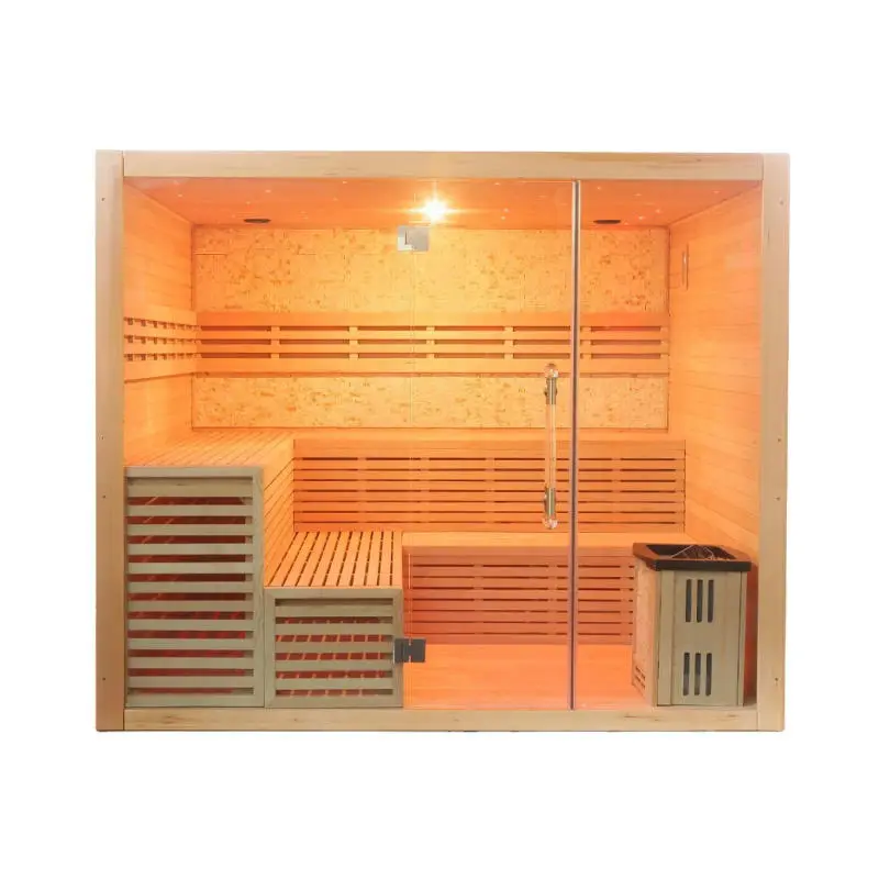Smartmak Large Sauna Indoor Wooden Steam Sauna Room Traditional Steam Sauna Room — view 4