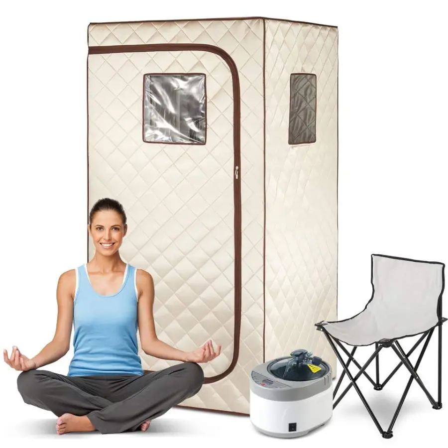 Full Size Personal Whole Body Home Foldable Portable Steam Sauna — view 1