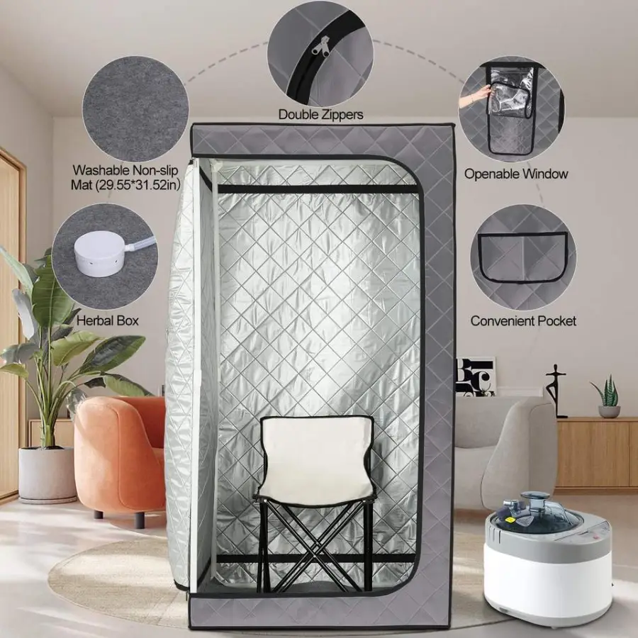 New Design Full Body Steam Sauna Portable Steam Sauna Set With 4l Steam Generator — view 2