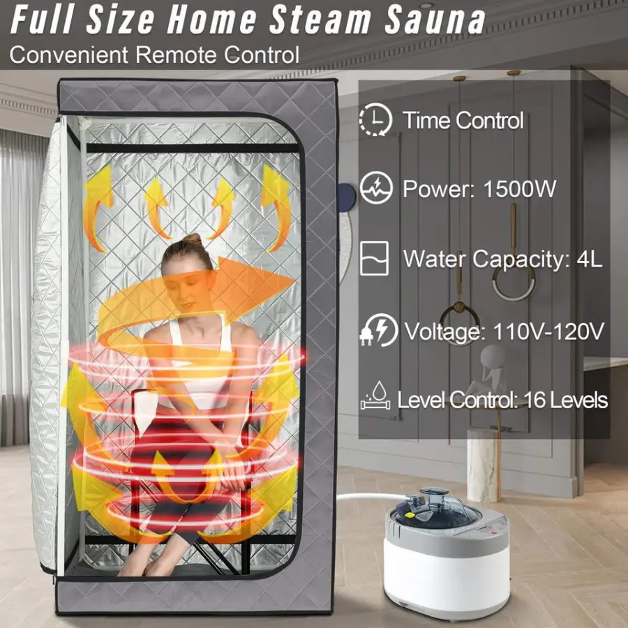 New Design Full Body Steam Sauna Portable Steam Sauna Set With 4l Steam Generator — view 4