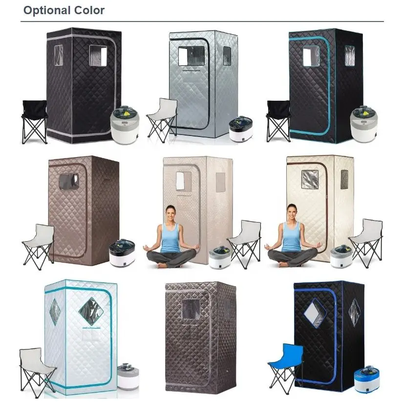 Smartmak Simple Sauna Tent Home Use Small Size Portable Sauna for Single Whole Body Wet Steam Spa — image 3