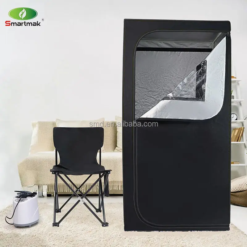 Smartmak Simple Sauna Tent Home Use Small Size Portable Sauna for Single Whole Body Wet Steam Spa — image 4