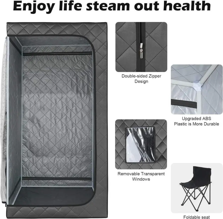 Smartmak Simple Sauna Tent Home Use Small Size Portable Sauna for Single Whole Body Wet Steam Spa — image 5