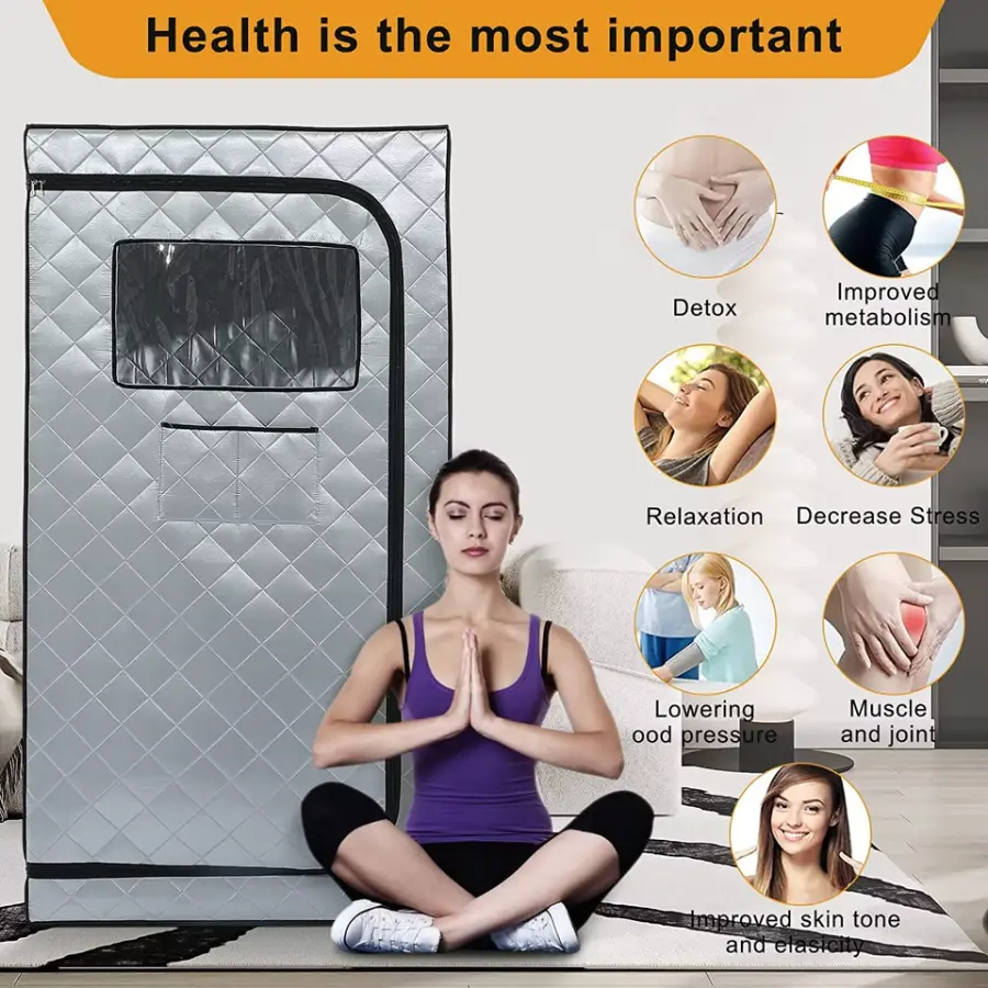 Smartmak 1 Person Portable Steam Sauna Foldable Wet Mini Sauna with 4L Steam Generator — image 4