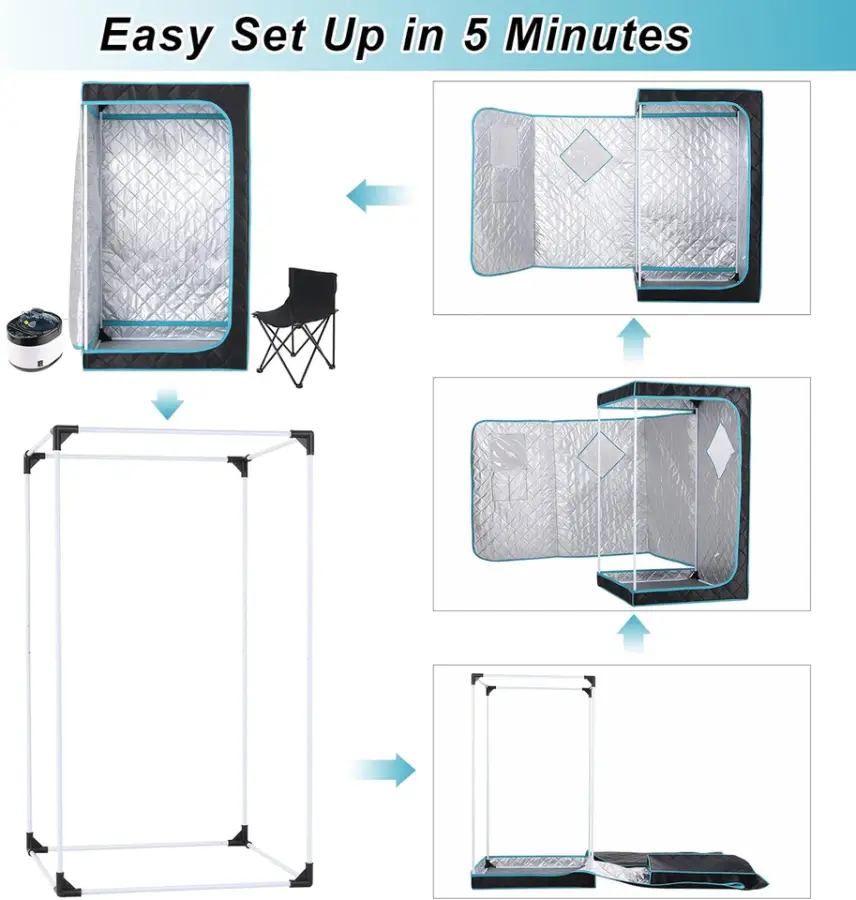 Smartmak Home Use Portable Steam Sauna Tent Foldable Full Body Sauna With Steam Generator — image 7