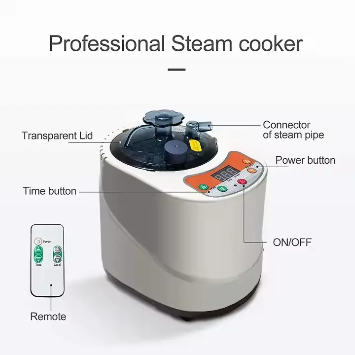 Smartmak Sauna Steamer, Portable 8L Upgraded Steam Pot Generator with Remote Control, Spa Machine — image 4