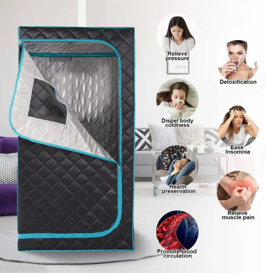 Full Body Home Steam Sauna Set Spa Portable Sauna Large Foldable Steam Sauna — image 4