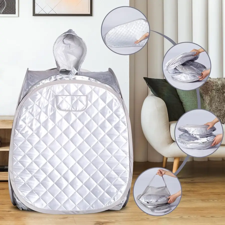 Portable 1 Person Full Size Steam Sauna Tent Lightweight Folding Sauna Box for Home Spa — image 5